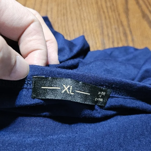 Short sleeve T-shirt dress with waist tie Navy Size XL - Picture 8 of 10